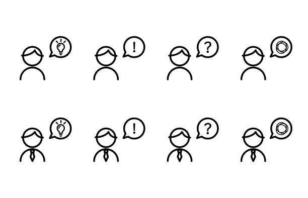 一组不同表情的人的图标图片下载