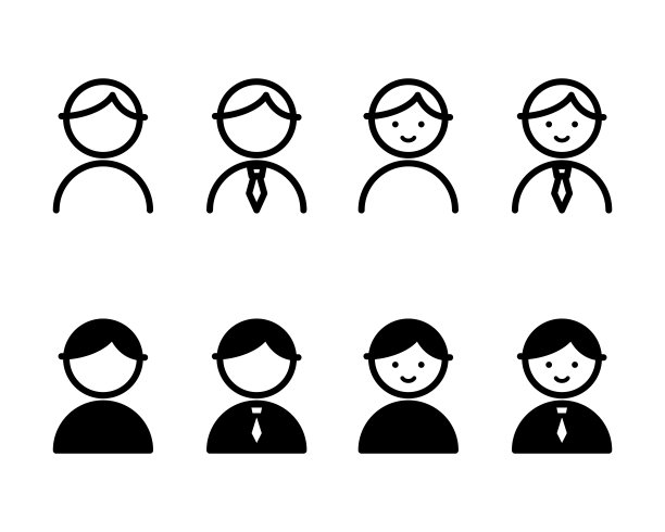 一套简单和可爱的男人图标图片下载