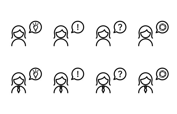 一组不同表情的人的图标图片下载