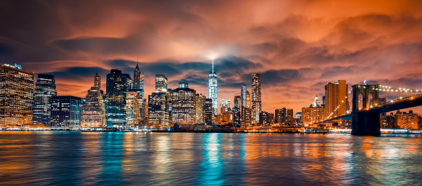 日落时分的曼哈顿图片下载