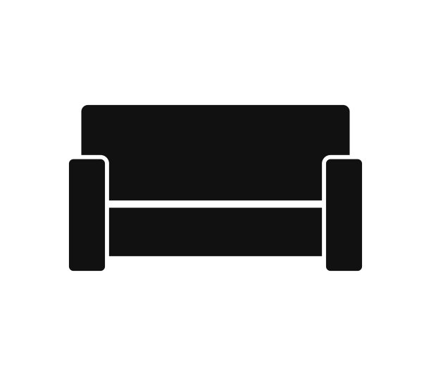 沙发图标在白色的背景图片下载