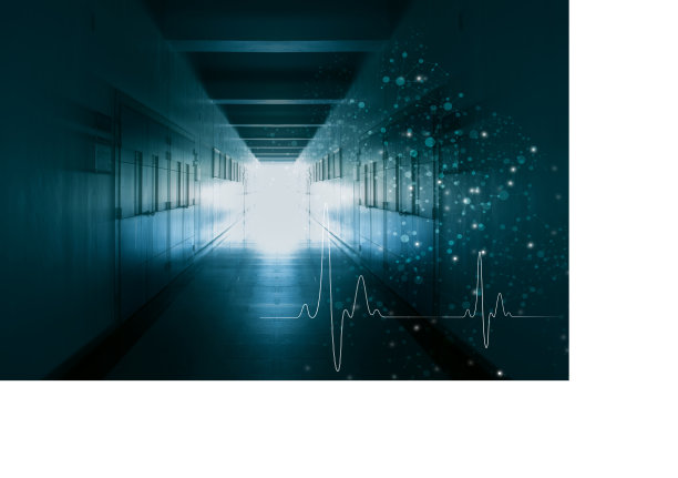 医疗保健技术的概念和想法，创新医学，健康在医院的走道背景。图片下载