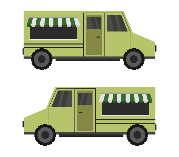 食物卡车图标在白色背景图片下载