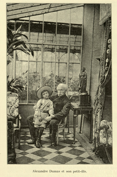 大仲马和他孙子的复古照片图片下载