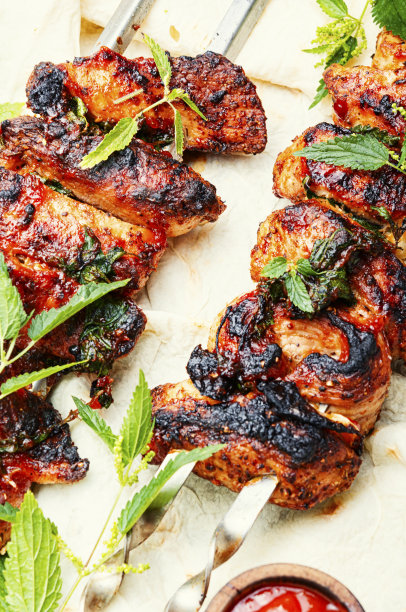 肉猪肉烤肉串图片下载