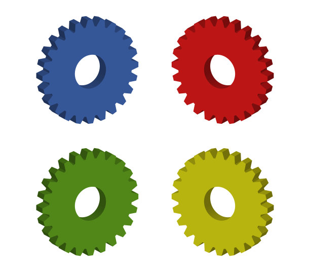 等距齿轮图标在白色背景图片下载