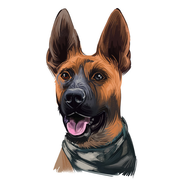 普洛特猎犬肖像孤立在白色。数码艺术插图手绘web, t恤印花和小狗食品封面设计，剪纸。plotthound大猎犬plotthound大猎犬，最初是为狩猎而饲养的图片下载