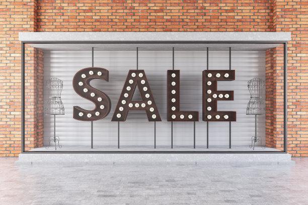 有商店橱窗的促销图片下载