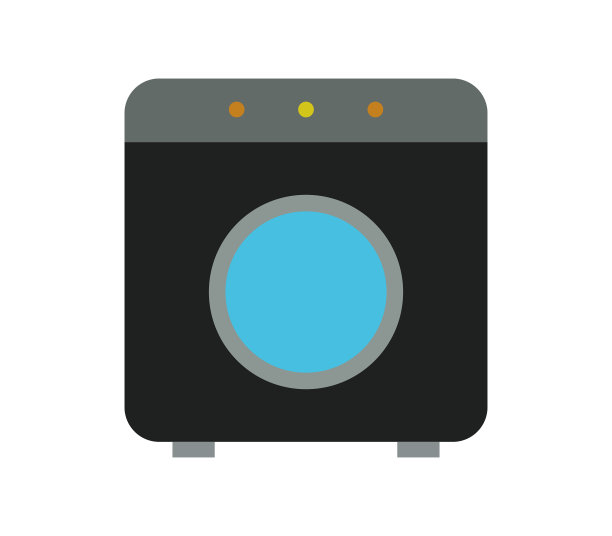 洗衣机图标在白色背景图片下载