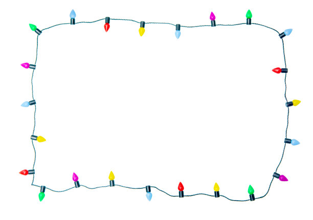 圣诞彩灯串孤立在白色的背景与剪辑路径图片下载