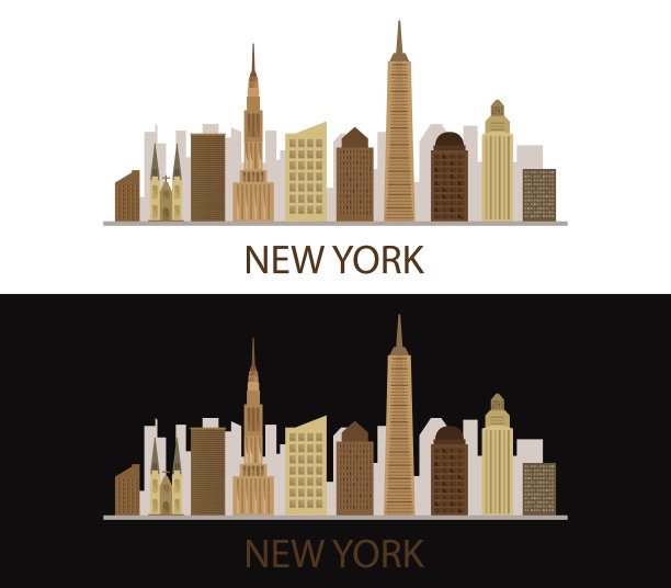 纽约图标在白色的背景图片下载