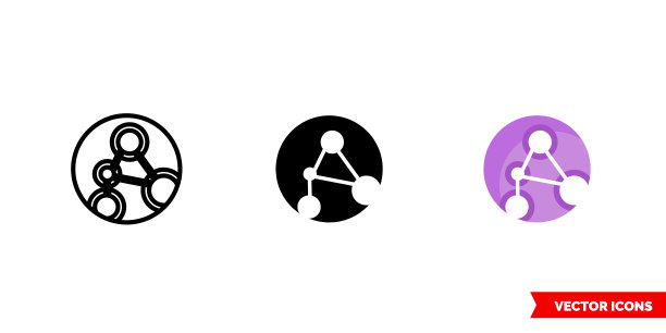 背景音乐类型图标有三种颜色、黑白、轮廓。孤立向量符号符号图片下载