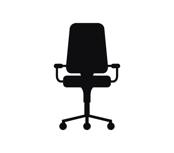 办公椅图标在白色背景图片下载