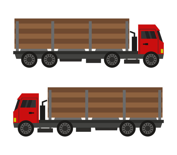 木材卡车图标在白色的背景图片下载