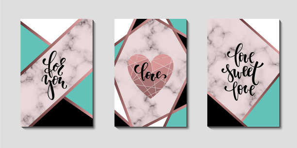 金玫瑰黑白色大理石模板手绘图片下载