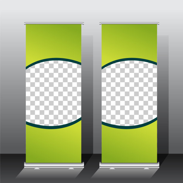 卷旗模板设计绿色配色方案图片下载