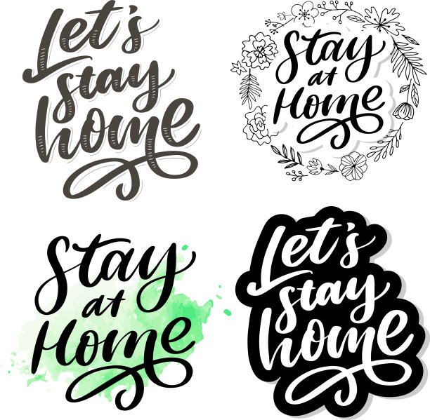 标语居家安全检疫大流行信图片下载