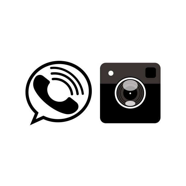 媒体图标设置或铃铛和相机按钮图片下载