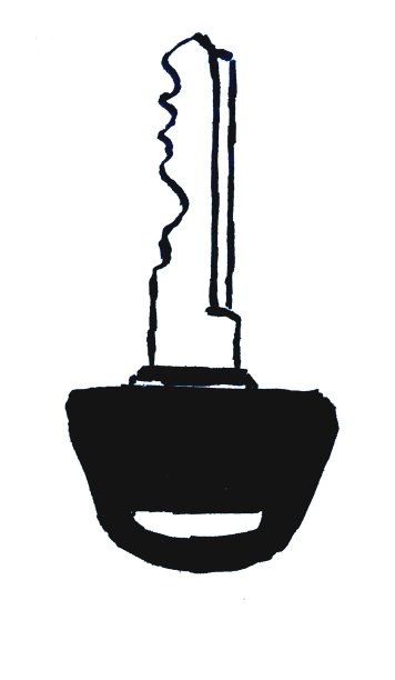 门钥匙。白色背景上的线性插图。图片下载