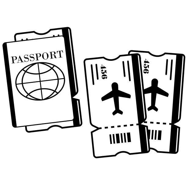 护照和机票或旅行图标图片下载