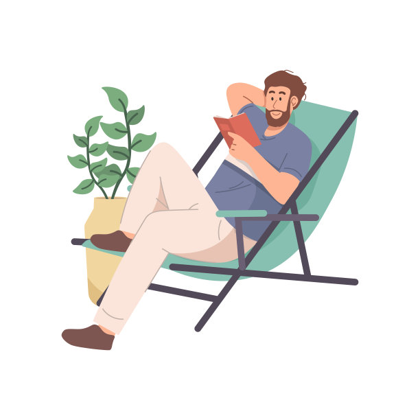 男人坐在椅子上看书图片下载