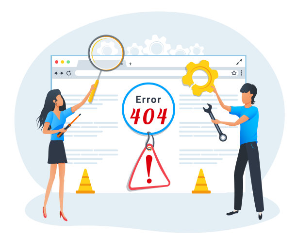 向量404错误页面概念。破碎的web页面。开发者修复网站。404错误警告，平面风格的创意模板设计。图片下载