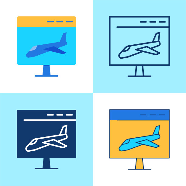 登陆页图标设置在平面和线条风格图片下载