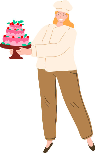 年轻女子拿着节日蛋糕图片下载