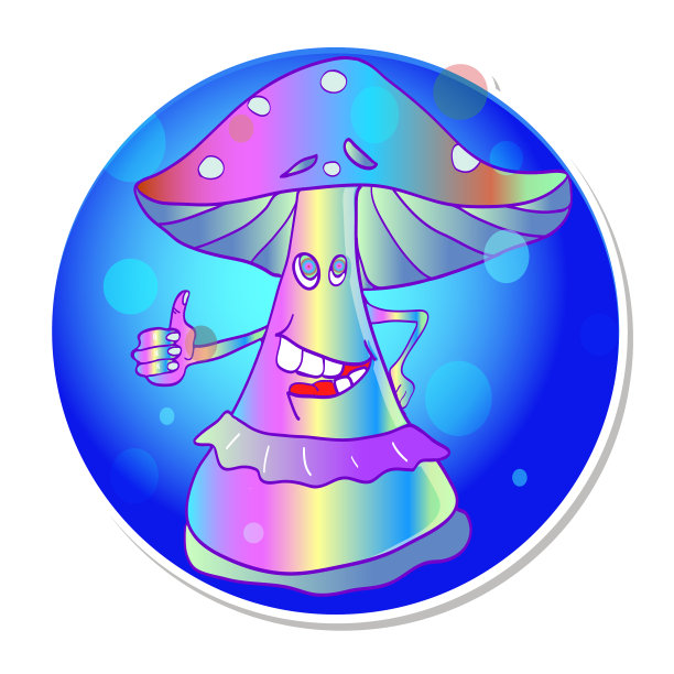 荧光上的鲜艳蘑菇图片下载