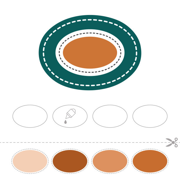 学习形状和几何图形。用于练习运动技能的学前或幼儿园作业。切割和胶水顺序从光明到黑暗或反之亦然-向量图片下载
