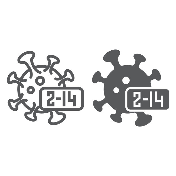 冠状病毒潜伏期线和标志符号图片下载