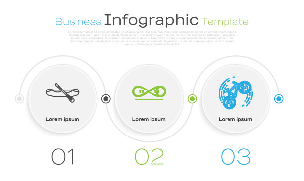 摆线漂流船，滑板和自行车的把戏。业务信息模板。向量图片下载