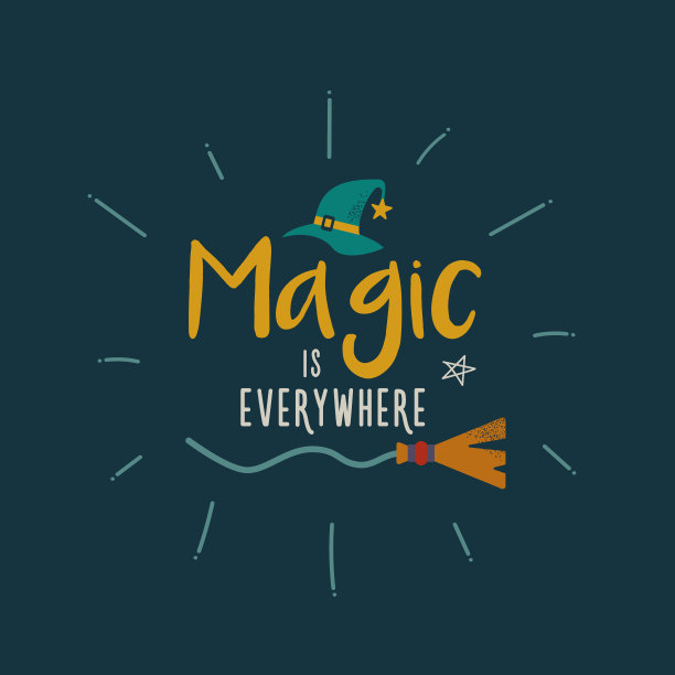 魔法是无处不在的女巫引用文本字母图片下载