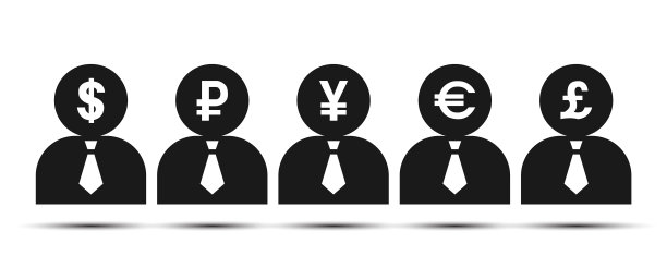 黑色的剪影一个有货币符号的男人图片下载