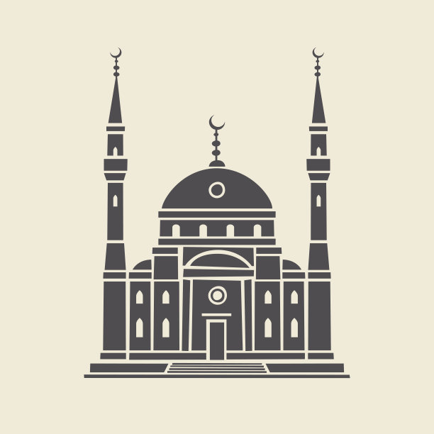 传统穆斯林清真寺的图标或模板图片下载