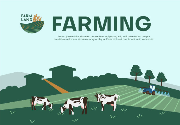 在绿色草地上经营养牛农业图片下载