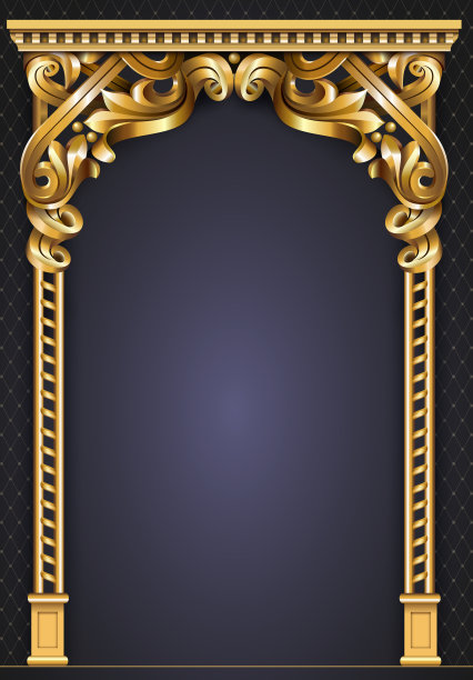 洛可可巴洛克风格的黄金经典框架图片下载