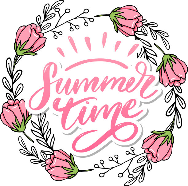 夏季时间文字字母书法字母图片下载