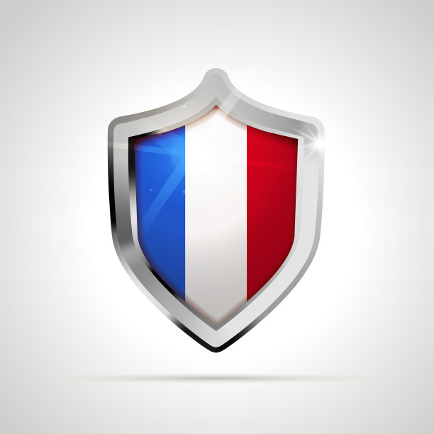 一面反光的法国国旗投射在图片下载