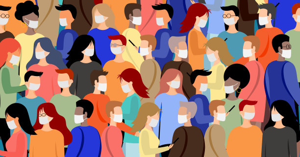 戴口罩的人——冠状病毒概念图片下载