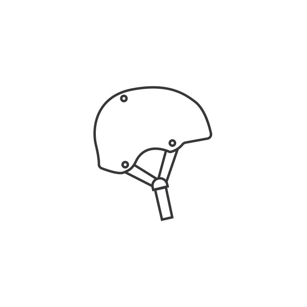 滑板，轮滑，自行车，滑板车，长板，轮滑头盔细线图标孤立的白色背景。滑板头保护配件轮廓对象。象征,ui元素。图片下载