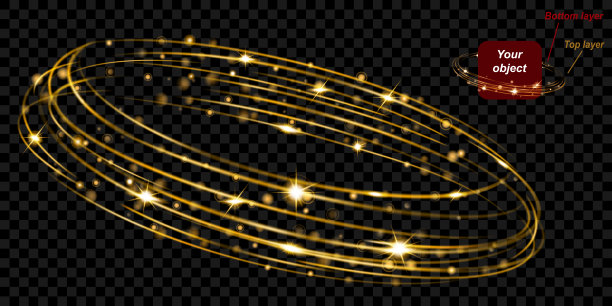 金光闪闪的两层火环图片下载