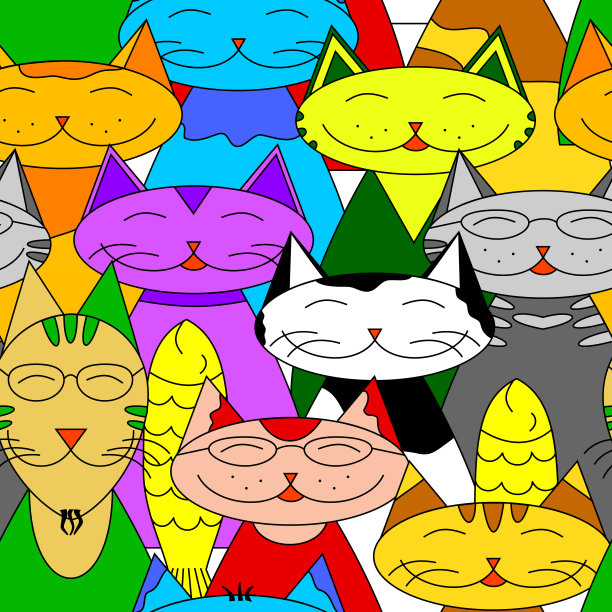 卡通有趣的猫图片下载