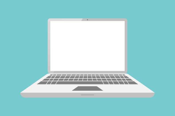 笔记本电脑平面矢量图标插图图片下载