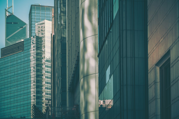 现代香港建筑，形象复古风格图片下载