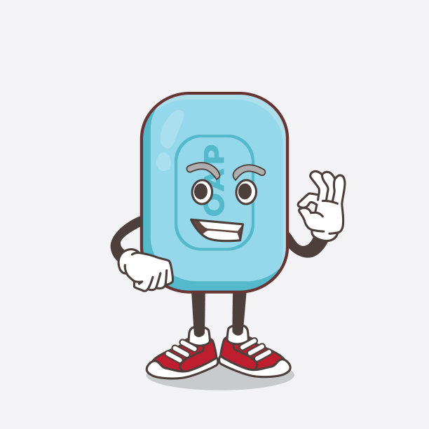 蓝色肥皂卡通人物与呼叫图片下载