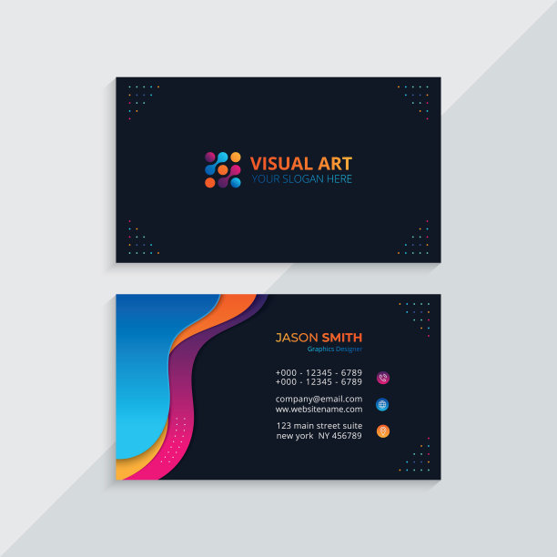 具有彩色形状的现代名片图片下载