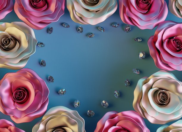 玫瑰和钻石图片下载