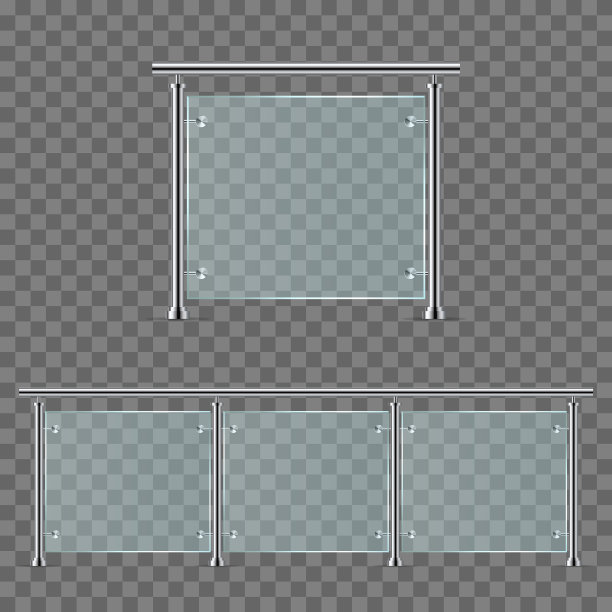 现代玻璃栏杆隔离图片下载