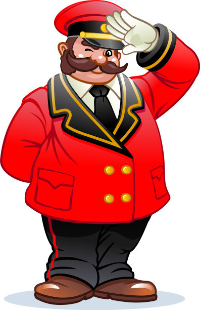 一个开朗的经典门卫，留着小胡子图片下载